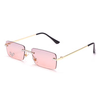 Rimless Diamond Sunglasses Women 2021 Rectangle Steampunk Sun Glasses Crystal Vintage Rhinestone Glasses Eyewear UV400 Oculos