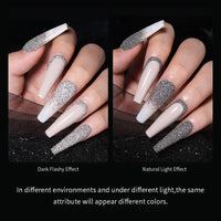 Reflective Glitter Nail Powder Laser Silver Sparkling Sequins Nail Art Shinning Chrome Pigment Dust UV Gel Polish Decoration DIY