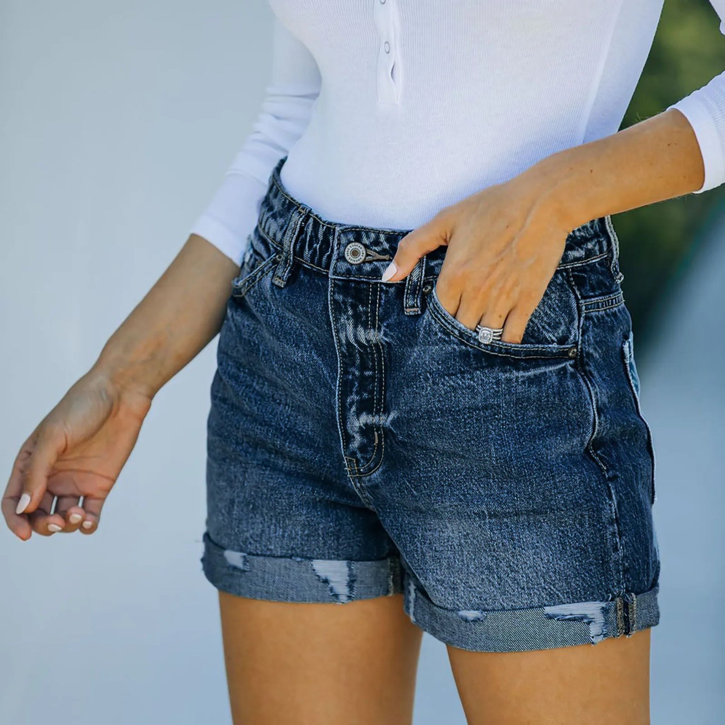 Women's Shorts High Waist Elastic Shorts Denim Blue Jeans Short Woman Enhancing Body Denim Short Sexy Short 2021 Шорты Женский