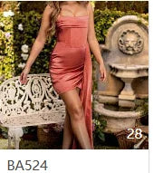 [Clearance Special Price] European American High-End Women's Satin Fishbone Pleated Spliced Spaghetti Strap Sexy Backless Summer