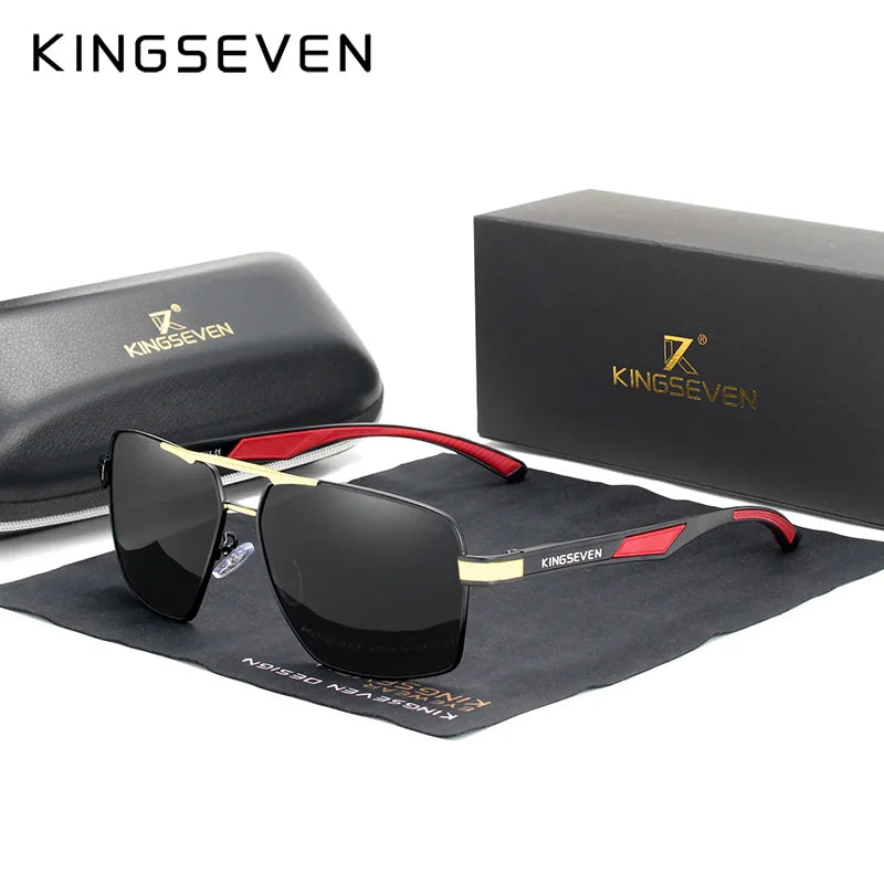 KINGSEVEN Aluminum Men's Sunglasse Polarized Lens Brand Red Design Tem –  Mega Mart Center