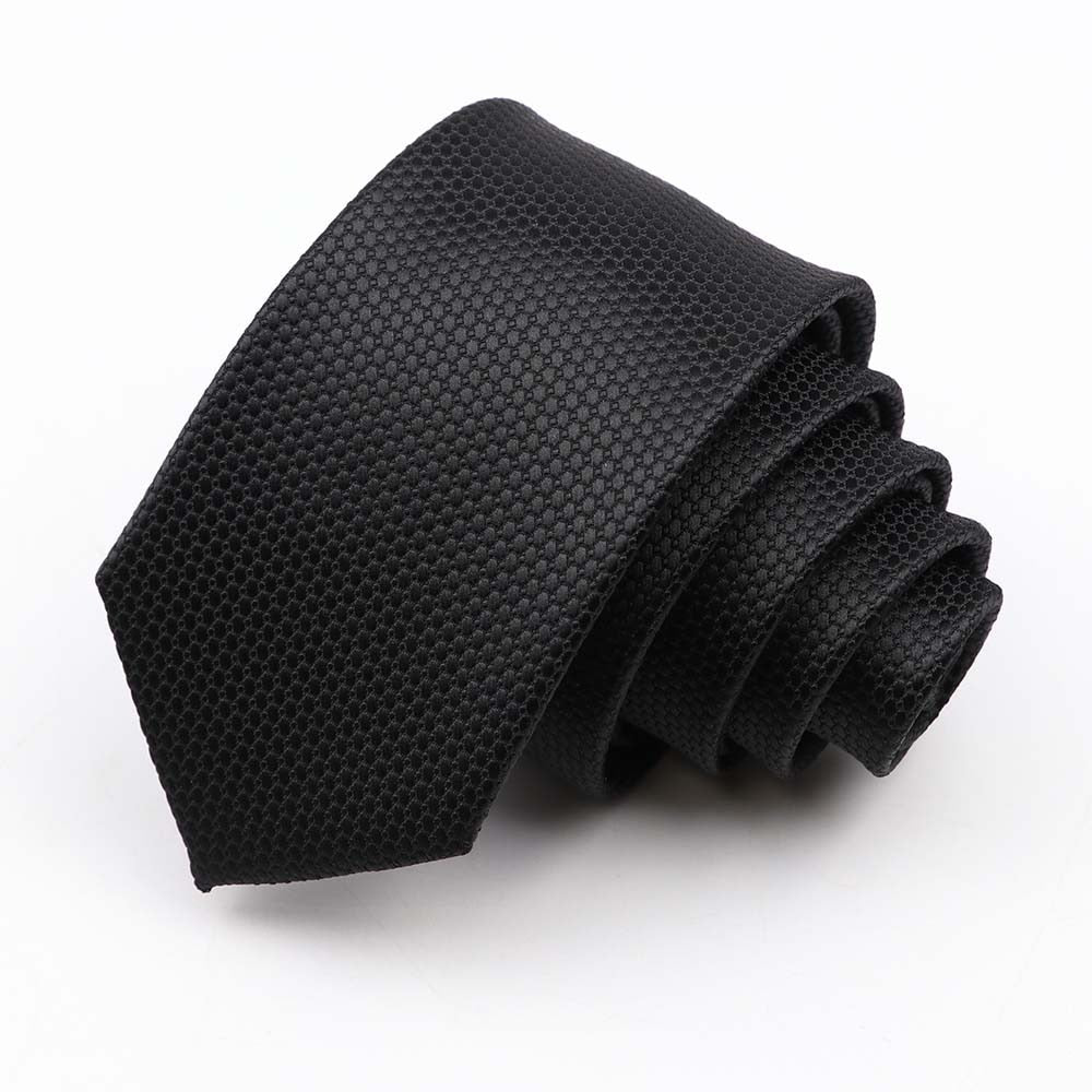 Fashion 6cm Narrow Polyester Necktie For Men Business Meeting Formal Jacquard Striped Plaid Skinny Tie Daily Wear Cravat Gift