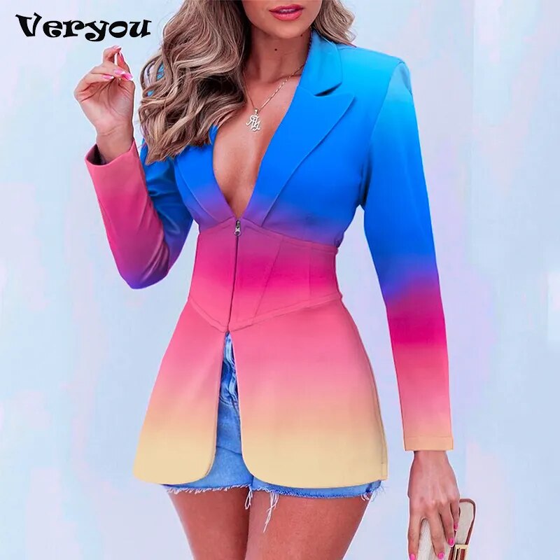 Spring Autumn Jackets For Women 2021 Fashion Coat Ladies Cardigan Casual Long Sleeve Coat Office Lady Colorful Jacket Female Top