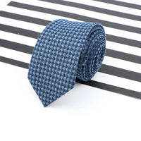 Men's  Business Diamond Check Tie Artificial Wool Cotton Dark Color Tie Striped Black Grey Necktie For Daily Accessory Paty Gift