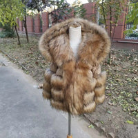 Cheaper Price Faux Fur Big Collar White Duck Down Detachable Arms And Hood