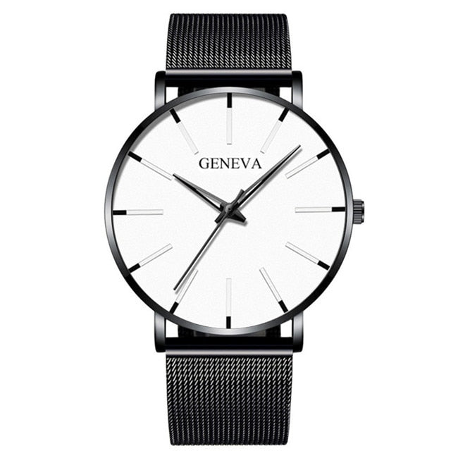 2023 Minimalist Men&#39;s Fashion Ultra Thin Watches Simple Men Business Stainless Steel Mesh Belt Quartz Watch relogio masculino