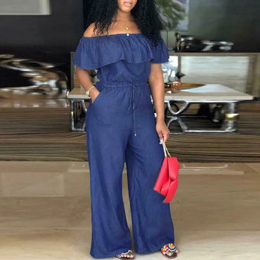 Fashion Women Ladies Baggy Denim Jeans Bib Full Length Pinafore Dungaree Overall Solid Loose Causal Jumpsuit Pants Summer Hot