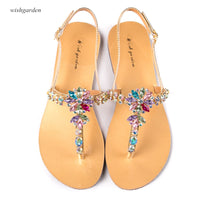 2023 NEW Summer Women Beach Sandals Lady Fashion Bohemia Diamond Shoes