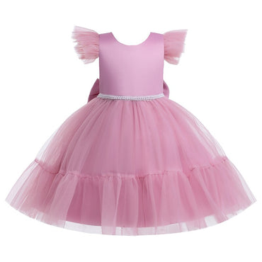 Pageant Formal Bridesmaid Dresses Girls Tulle Fluffy Wedding Princess Dress For Kids Elegant Children Birthday Party Prom Gown