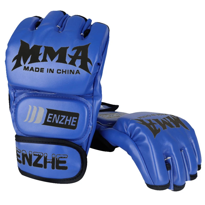 New 5 colors Fighting MMA Boxing Sports Leather Gloves Tiger Muay Thai fight box mma gloves boxing sanda boxing glove pads mma