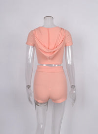 Summer New Sexy Personality Casual Women's Wear White Army Green Pink Black Collar Sleeved Jacket Shorts Two Suit