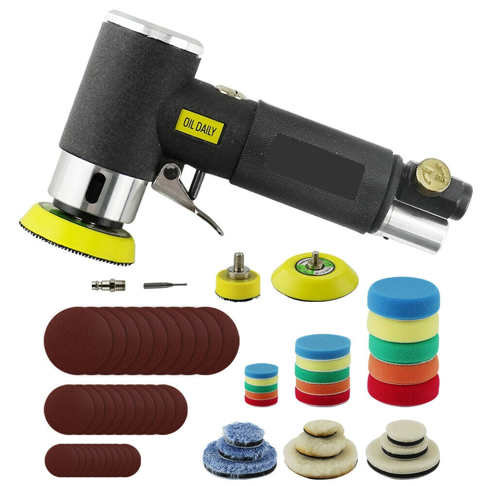 WENXING Orbit Air Sander Mini Pneumatic 1"/2"/3" Grinding Machine set for Car Polishing High Speed Air Powered Polisher air tool