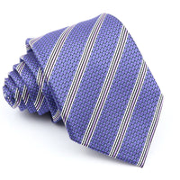 Business Man Accessories Men's Formal Tie Striped Blue Gray Necktie Wide Tie Gift For Man Office Wedding Party Cravat Free Shipp