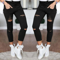 2023 New Ripped Jeans For Women Women New Ripped Trousers Stretch Pencil Pants Leggings Women Jean Casual Slim Ladies Jeans