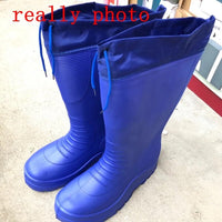 EXCARGO Shoes Men Winter Long Waterproof Snow Boots Rubber Rianboots Plus Velvet Warm EVA Rain Boots Lightweight Non-slip Shoes