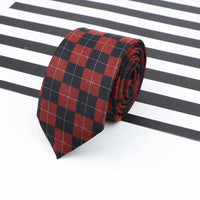 Men's  Business Diamond Check Tie Artificial Wool Cotton Dark Color Tie Striped Black Grey Necktie For Daily Accessory Paty Gift