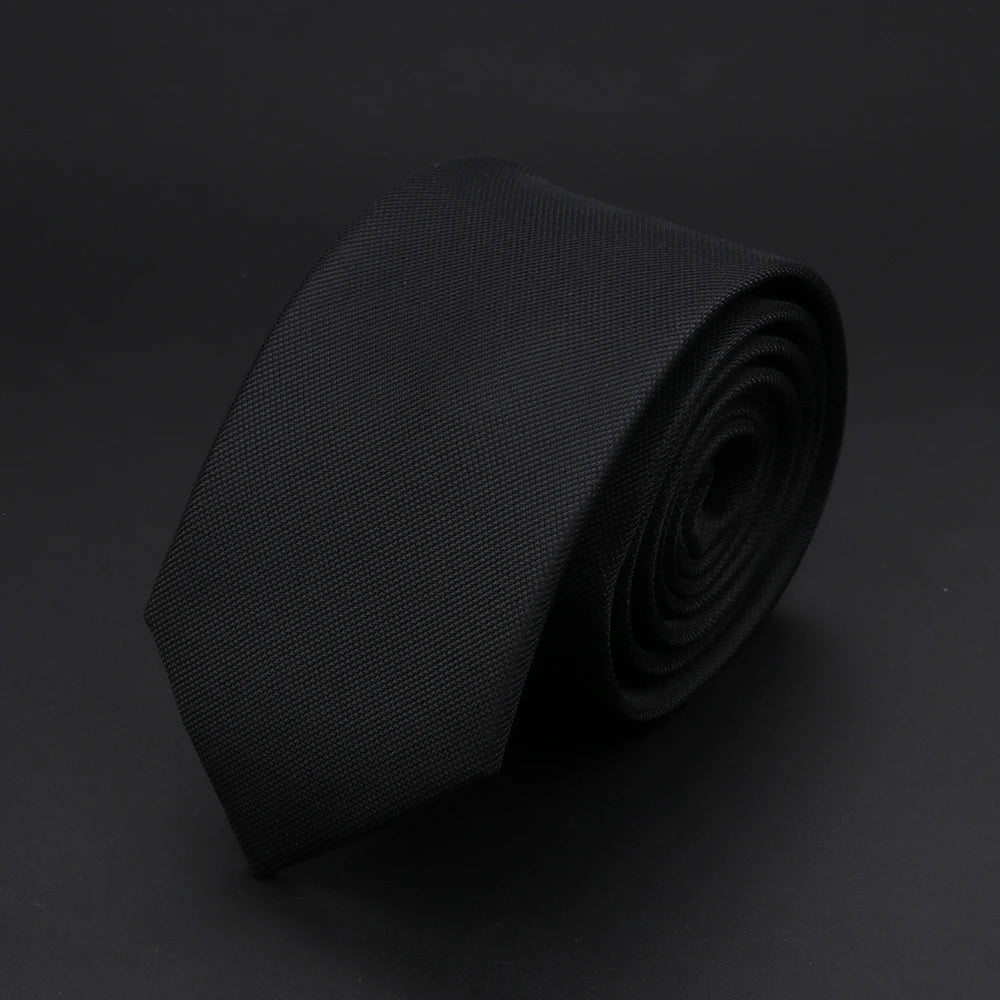 30 Styles Men's Jacquard Striped Solid Color Necktie 6cm Slim Narrow Suit Shirt Accessory Daily Wear Cravat Wedding Party Gift