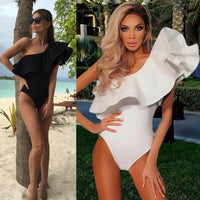 Women Sexy Bodysuit Stretch Leotard Sleeveless Ruffles Slim Evening Party Body Tops T shirt Jumpsuit Romper Summer 2023