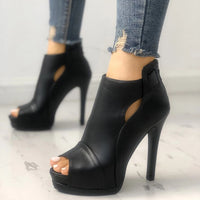 New Women summer Thin High Heels 11cm Zipper Peep Toe gladiator pumps office sandals party shoes