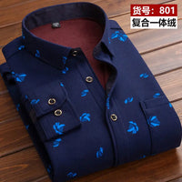 2025 winter Men's fashion smart casual striped long Sleeve Shirts,autumn men thicken Shirt Slim Fit Shirt Male full size M-4XL