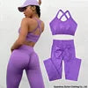 Women Seamless Suit Sportswear Sport Bra and Pants Booty Scrunch Tights Yoga Clothes High Elastic Gym Set Fitness Workout