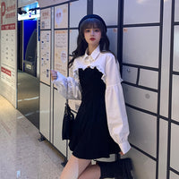 Elegant Party Dress Women Long Sleeve Sweet Empire High Street Mini Dress Gothic Y2k Dress Korean Summer 2021 Female Outfits