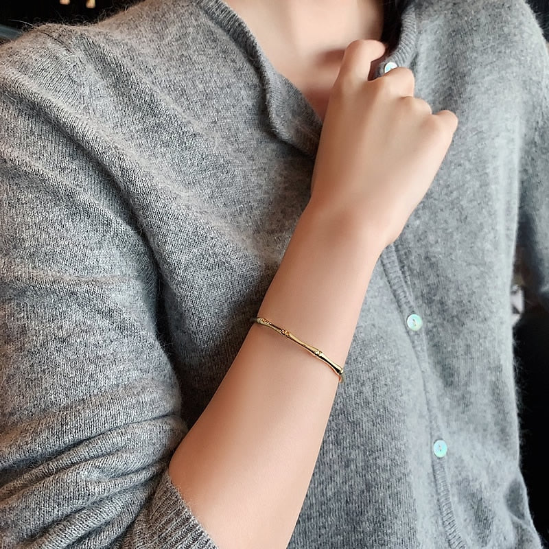 2020 new design bamboo shape adjustable size Bracelet for woman fashion luxury Korean jewelry retro girl's unusual Bracelet