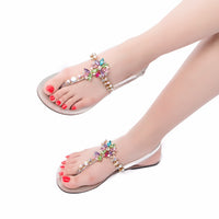 2023 NEW Summer Women Beach Sandals Lady Fashion Bohemia Diamond Shoes