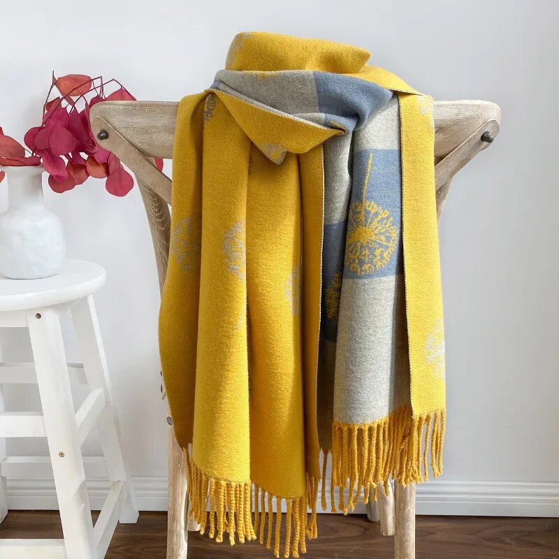 New 2022 Luxury Cashmere Scarf Winter Women Pashmina Shawls Warm Blanket Wraps Female Foulard Bandana Brand Thick Scarves Hijab