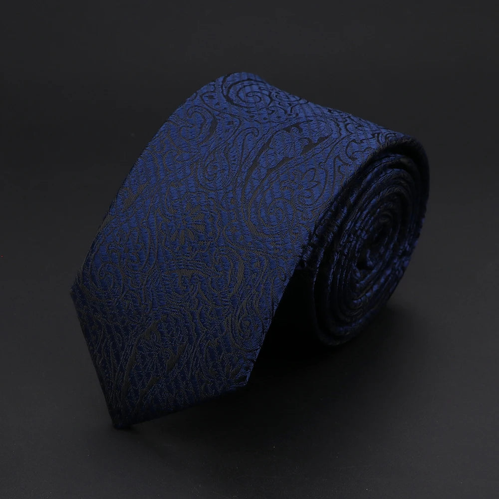 30 Styles Men's Jacquard Striped Solid Color Necktie 6cm Slim Narrow Suit Shirt Accessory Daily Wear Cravat Wedding Party Gift