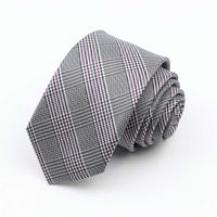 Fashion 6cm Narrow Polyester Necktie For Men Business Meeting Formal Jacquard Striped Plaid Skinny Tie Daily Wear Cravat Gift