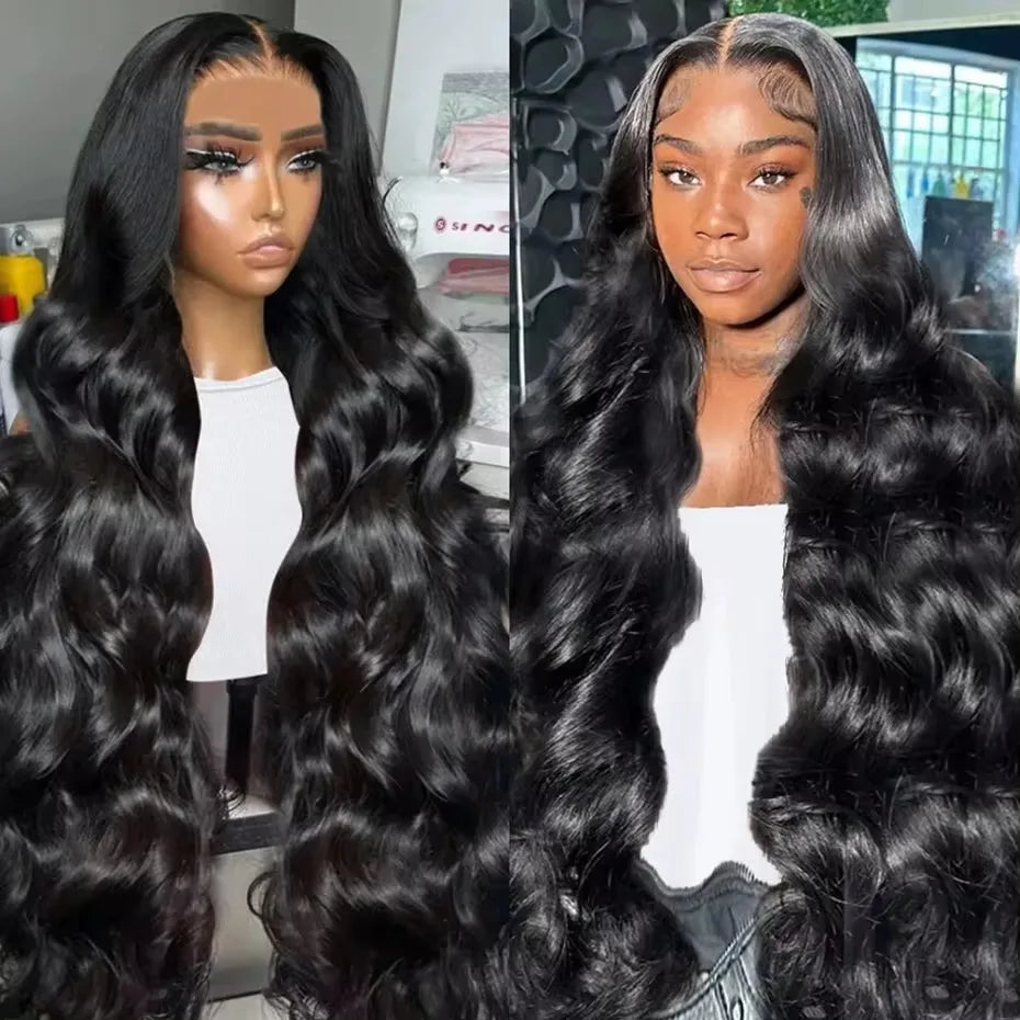 6x4 Transparent Lace 180 Density Bleached Knots Pre-Plucked for Women Body Wave Human Hair Wig Lace Front