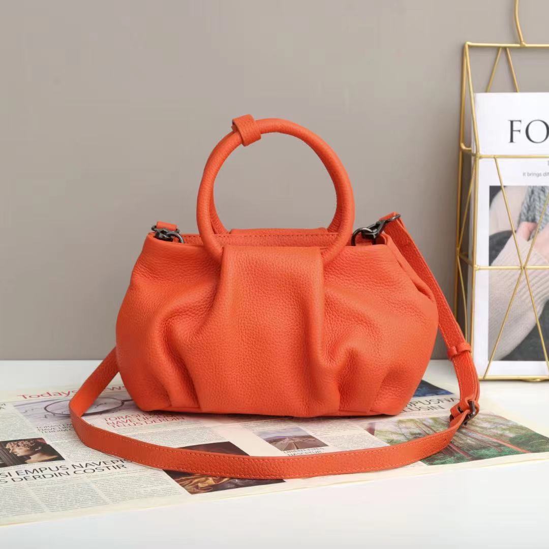 Arliwwi Real Leather Tote Handbags For Women Solid Colors High Quality Top Layer Cowhide Bags New Fashion Drop Shipping