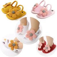 Summer Infant Baby Shoes Girl Flats Sandals Soft Sole Anti-Slip Flower Pure Crib Shoes Newborn First Walker Hot Sale