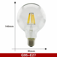 2pcs E27 E14 Retro Edison LED Filament Bulb Lamp AC220V Light Bulb C35 G45 A60 ST64 G80 G95 G125 Glass Bulb Vintage Light