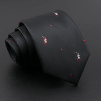 Novelty Men's Tie Floral Feather Elk Geometric Patten Red Blue Neckties Leisure Business Daily Wear Cravat Wedding Party Gift