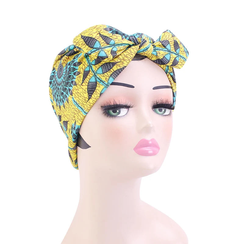 New Hair bands African Pattern Print Knotted Style Headband For Women Sport Yoga Salon Make Up Hair Wrap Fashion Accessories