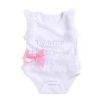 Newborn Baby Girls Bodysuit Romper Lace Dress Kids Clothes Sleeveless Infant Vest Jumpsuit  Letter Toddler Playsuit Outfits A417