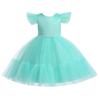 Pageant Formal Bridesmaid Dresses Girls Tulle Fluffy Wedding Princess Dress For Kids Elegant Children Birthday Party Prom Gown