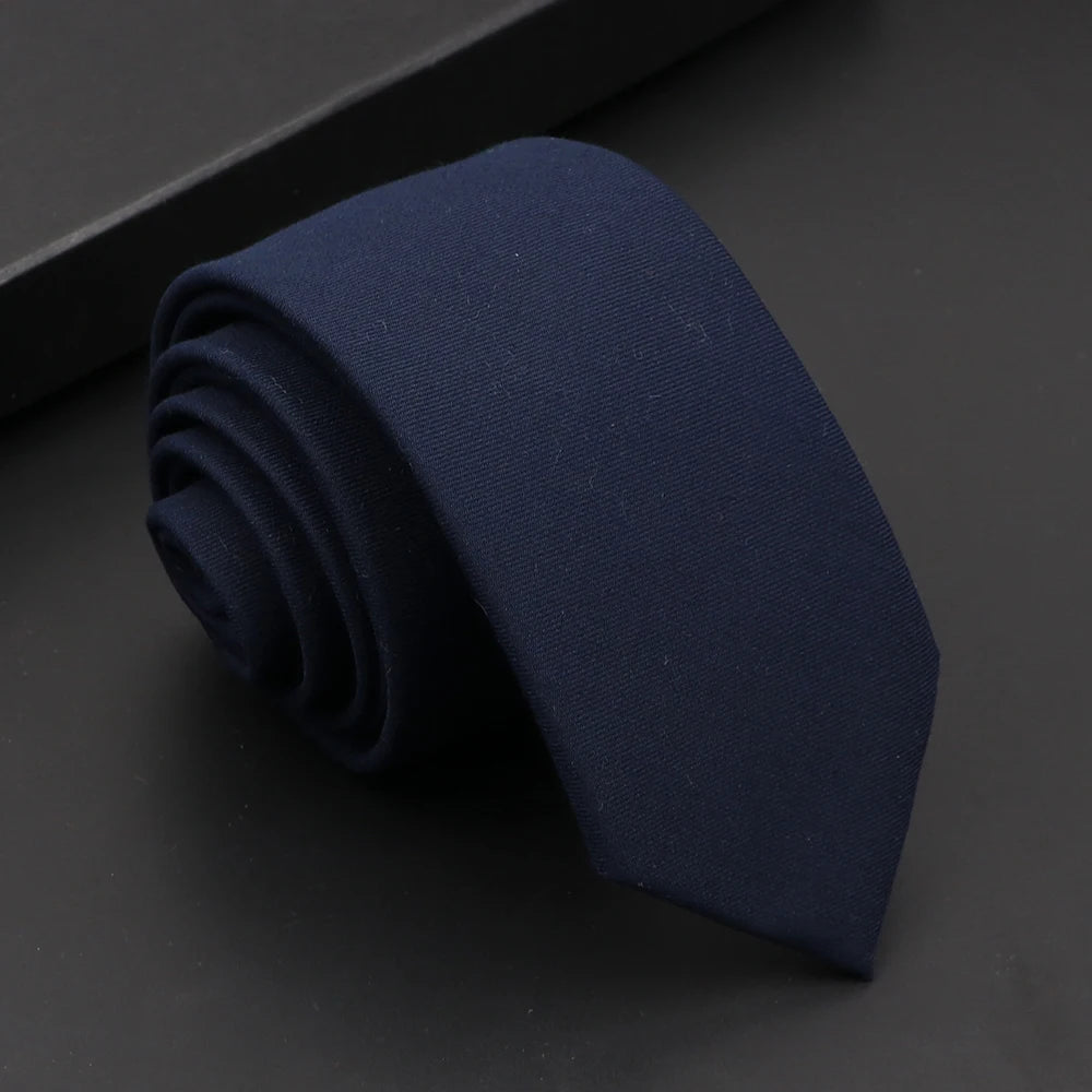 Mens Classic Cotton Ties High Quality Handmade Skinny 6CM Neck Tie Plaid Solid Color Striped Narrow Business Shirt Accessories