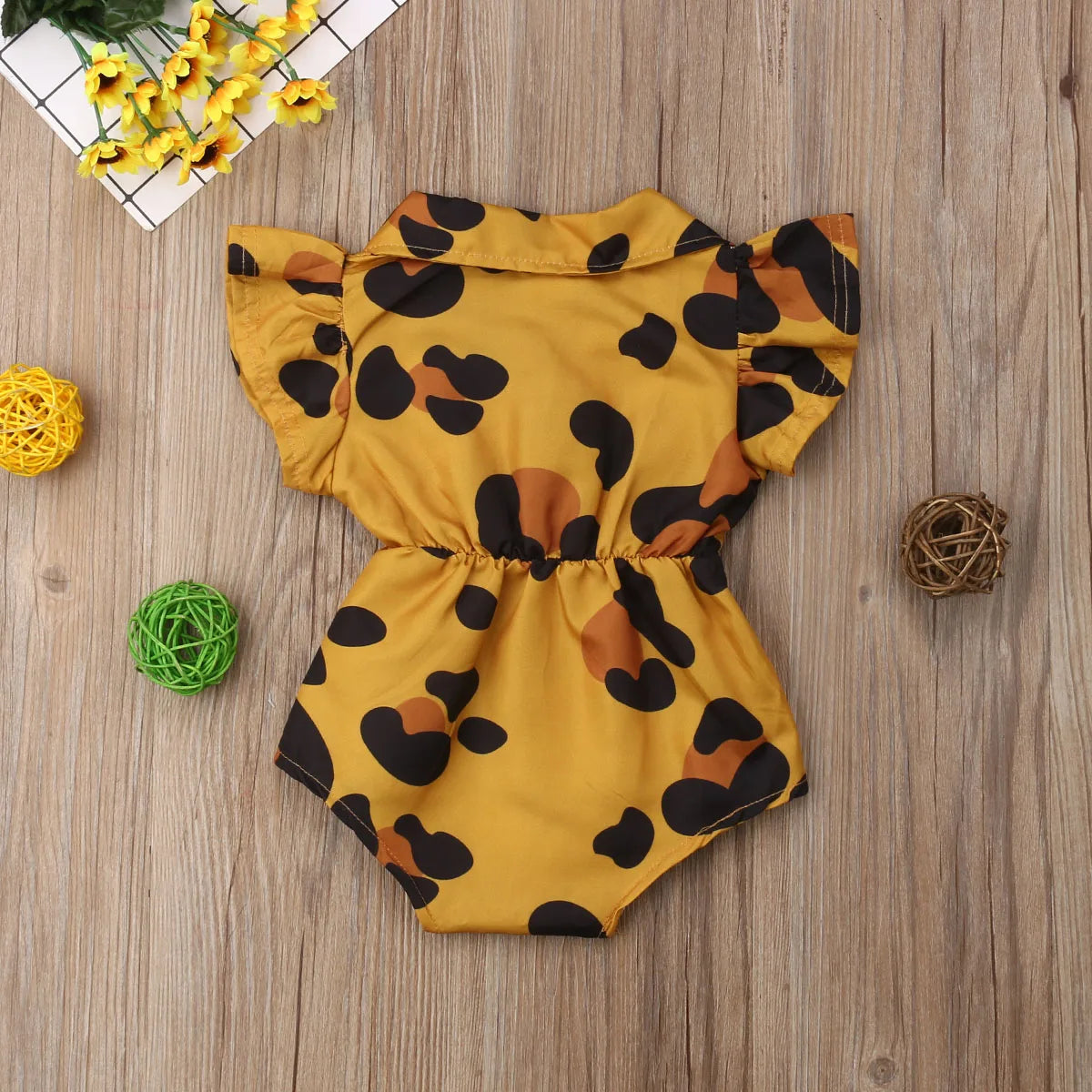 Summer Infant Newborn Baby Girl Clothing Leopard Heart Ruffles Baby Girls Rompers Valentine's Day Clothes For Baby Girl Summer