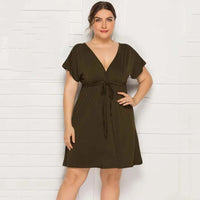 2022 Summer Oversized Dress Women Sundress Big Size Party Dress Ladies V-neck Casual Plus Size Dress For Women 3XL 4XL