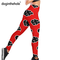 Doginthehole Anime Akatsuki Design Female Slim Leggings Fitness Seamless Gym Sport Pants Comfortable Stretch Yoga Clothing