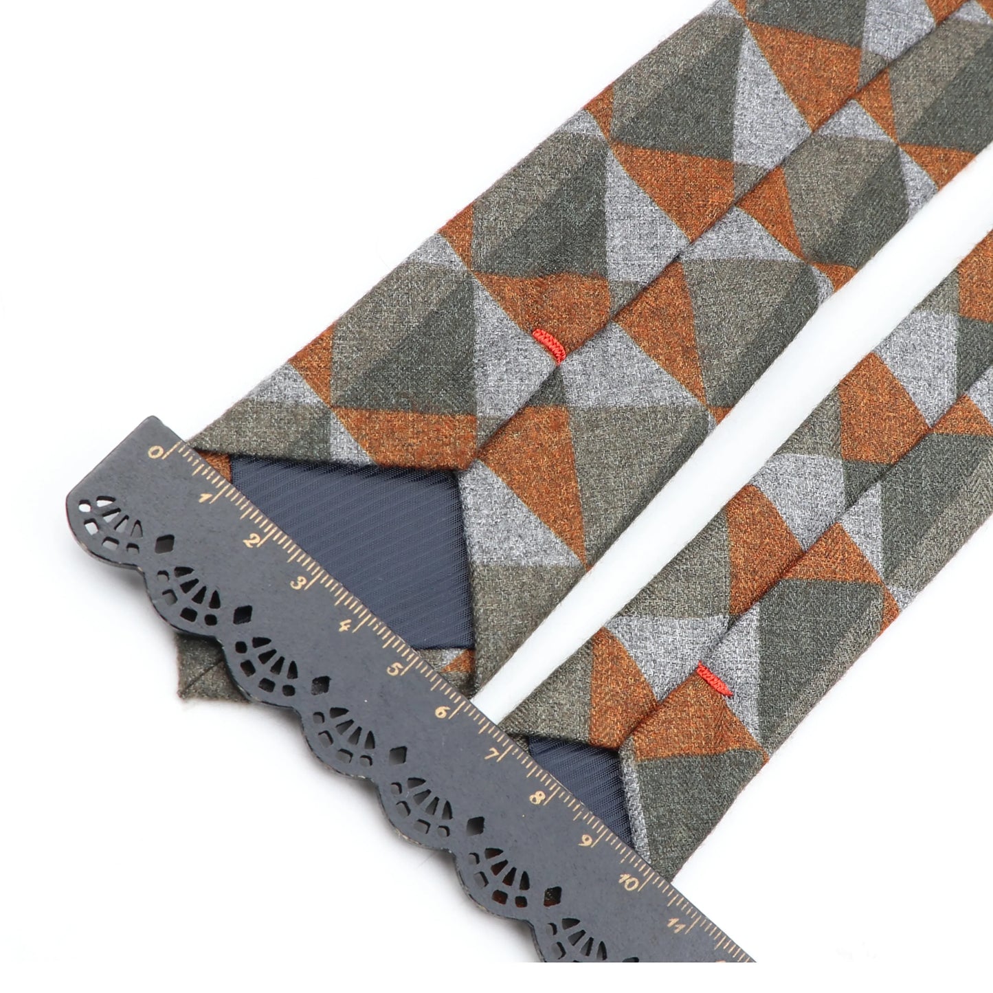 Men's  Business Diamond Check Tie Artificial Wool Cotton Dark Color Tie Striped Black Grey Necktie For Daily Accessory Paty Gift