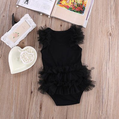 NEW 2020 Newborn Baby Girls Bodysuits Fashion Embroidered Lace My Little Black Dress Letter infant Baby Bodysuit Baby Clothes