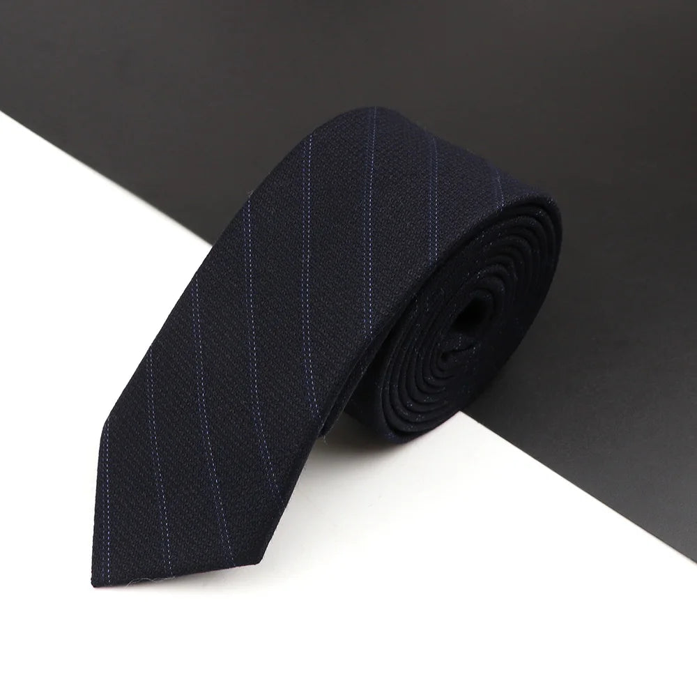 High Quality Classical Color Black Grey Skinny 100% Wool Tie Men Necktie For Business Meeting Fashion Shirt Dress Accessories