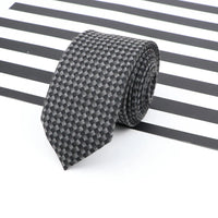 Men's  Business Diamond Check Tie Artificial Wool Cotton Dark Color Tie Striped Black Grey Necktie For Daily Accessory Paty Gift