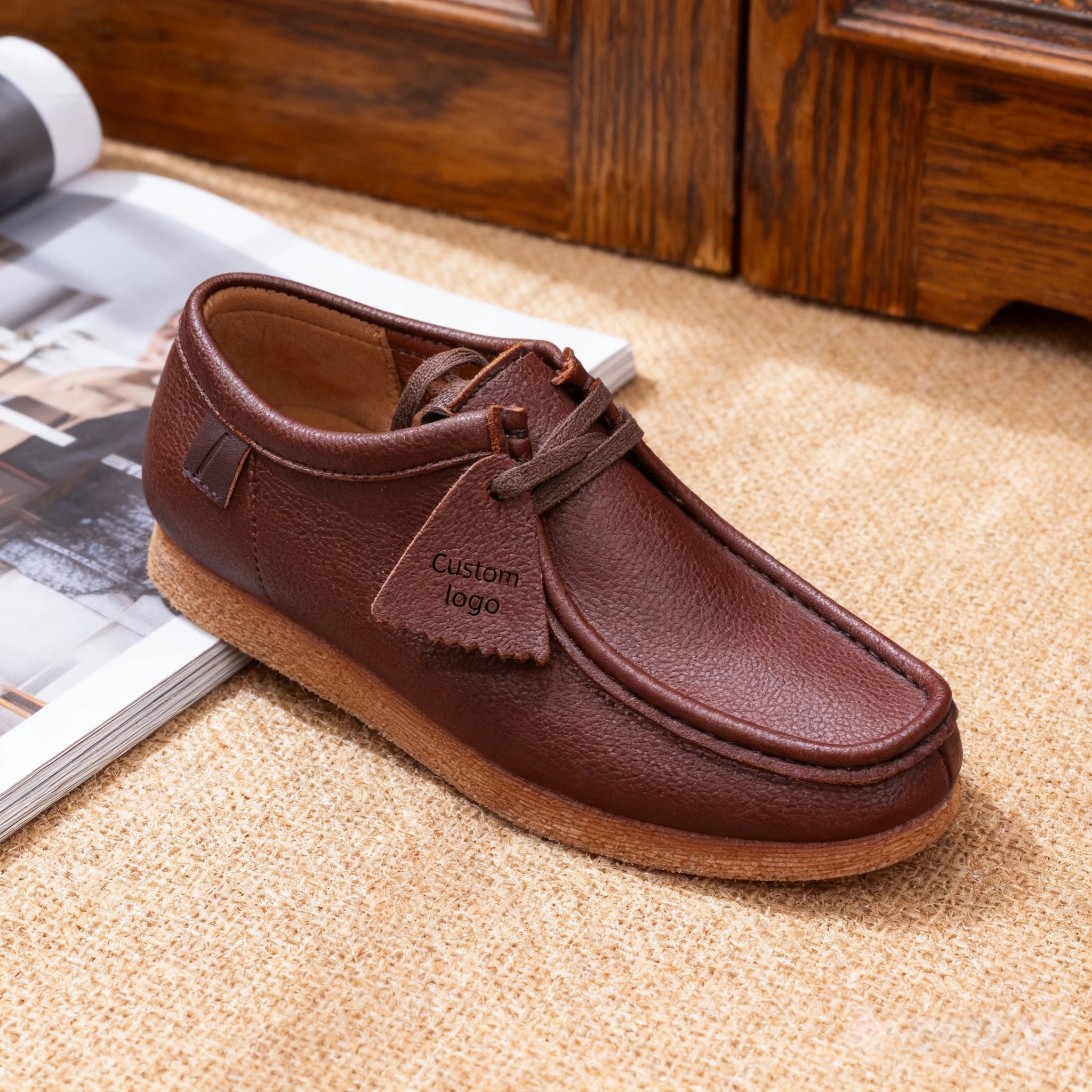l Shoes High End Formal Lace-up Fashion Trend Soft Bottom Business Office Waterproof Lightweight Genuine