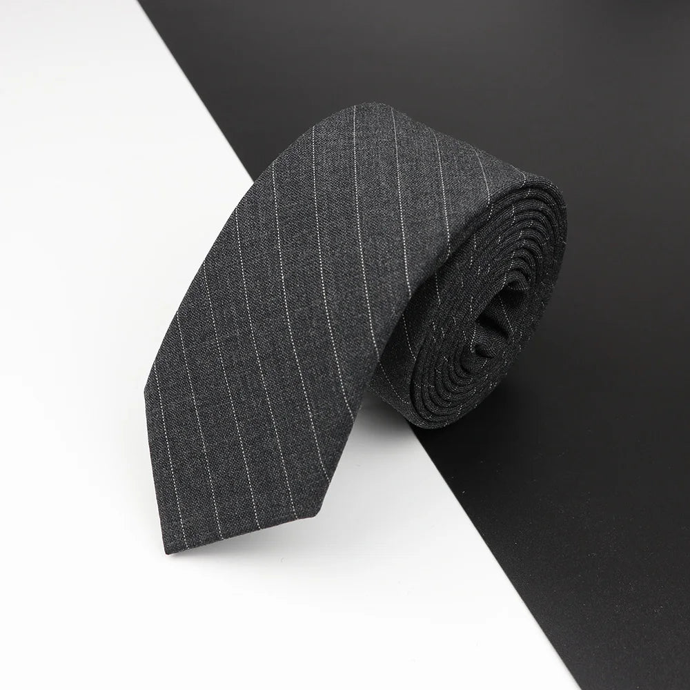 High Quality Classical Color Black Grey Skinny 100% Wool Tie Men Necktie For Business Meeting Fashion Shirt Dress Accessories
