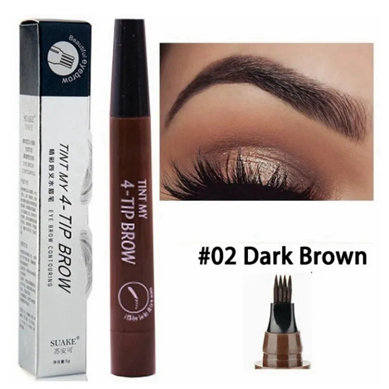 5 Colors Dark Brown 4 Point Liquid Eyebrow Pencil Microblading Waterproof Eyebrow Pencil Tattoo Eyebrow Pen Makeup